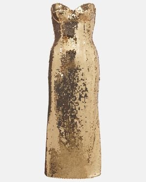 Dolce & Gabbana Sequined Bustier Dress - Metallic