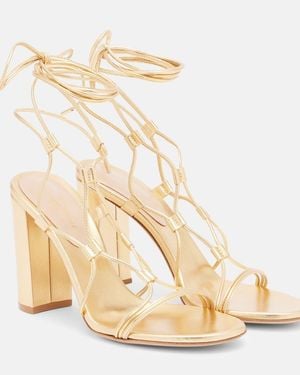 Gianvito Rossi 95 Leather Sandals - Metallic