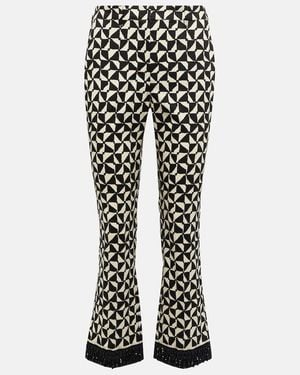 Max Mara Nereo Printed Cropped Pants - Black