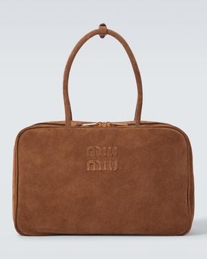 Miu Miu Tote Bag Aus Veloursleder - Braun