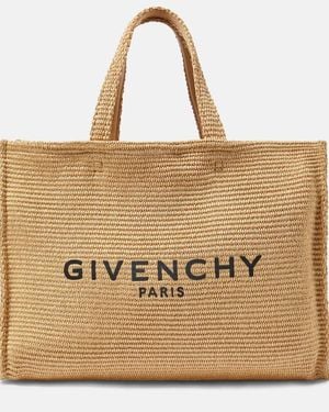Givenchy G-Tote Medium Raffia-Effect Tote Bag - Metallic