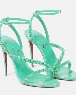 Christian Louboutin Mafaldina Spikes 100 Leather Sandals - Green