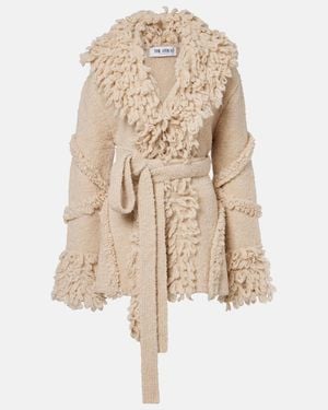 The Attico Fringed Wool And Cashmere-Blend Cardigan - Natural