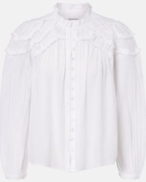 Isabel Marant Christa Ruffled Cotton-Blend Blouse - White