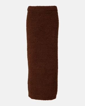 Self-Portrait Wool-Blend Pencil Skirt - Brown