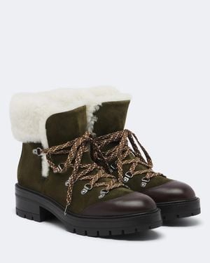 Aquazzura Val Disere Suede Lace-Up Boots - Brown