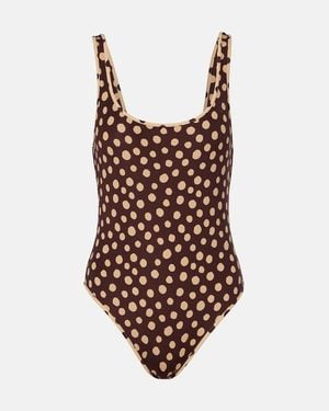 Valentino Polka-Dot Swimsuit - Brown