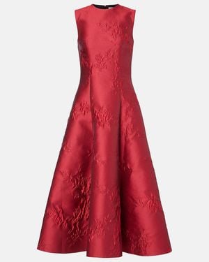 Emilia Wickstead Mara Floral Jacquard Cocktail Dress - Red