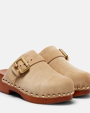 Chloé Clogs Jeannette 40 Aus Veloursleder - Braun