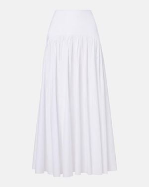 STAUD Procida Cotton Poplin Maxi Skirt - White