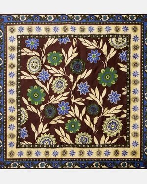 ALÉMAIS Floral Silk Satin Scarf - Metallic