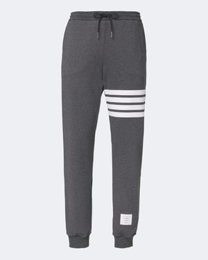 Thom Browne 4-Bar Cotton Jersey Joggers - Grey