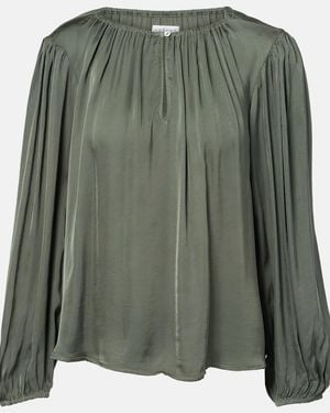 Velvet Riona Satin Blouse - Green