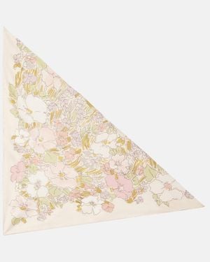 Calvin Klein Lorelai Floral Silk Scarf - Natural