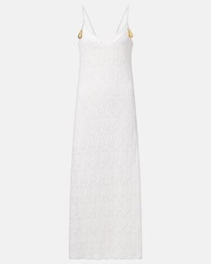 Bottega Veneta Fish Lace Cotton And Silk Maxi Dress - White