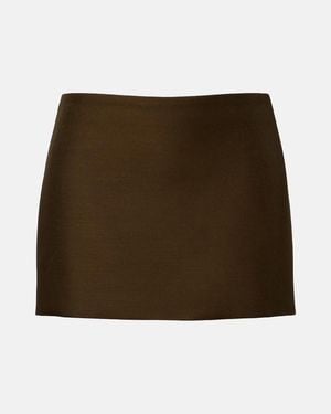 KHAITE Jett Wool And Silk Cady Miniskirt - Natural