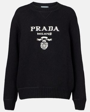 Prada Pullover Aus Wolle Und Kaschmir - Schwarz