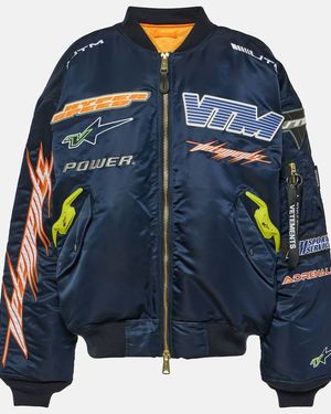 Vetements Bestickte Bomberjacke - Blau
