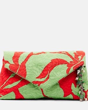 Dries Van Noten Clutch Envelope Small Aus Jacquard - Rot