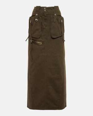 Blumarine Denim Cargo Maxi Skirt - Green