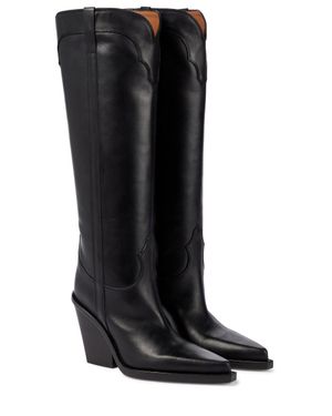 Paris Texas El Dorado Leather Cowboy Boots - Black
