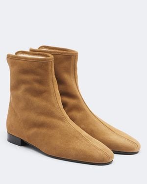 TOTEME Botines De Ante Con Borrego - Marrón