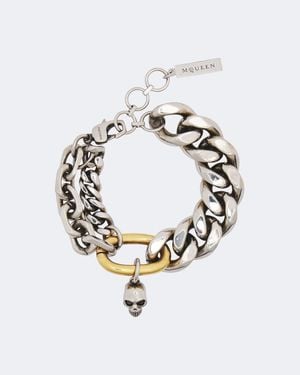 McQueen Skull Chain Bracelet - Metallic