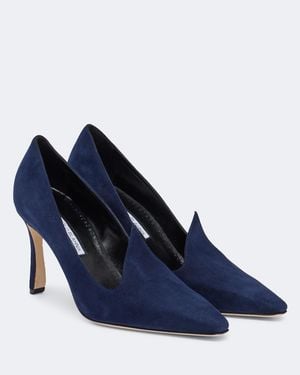 Manolo Blahnik Maldite Suede Pumps - Blue