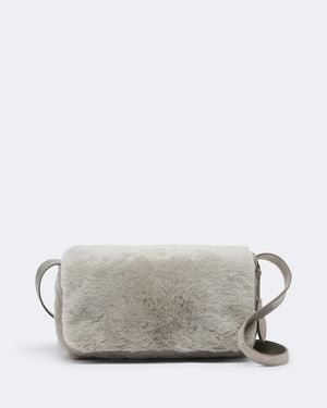 Brunello Cucinelli Bolso Cruzado Medium De Borrego - Gris