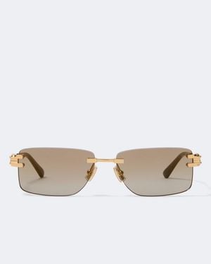 Bottega Veneta Rectangular Sunglasses - Metallic