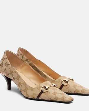 Gucci Vittoria 55 Gg Canvas Court Shoes - Natural