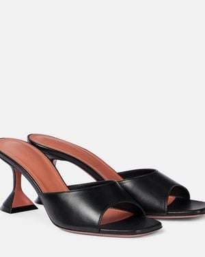 AMINA MUADDI Lupita 70 Leather Mules - Brown
