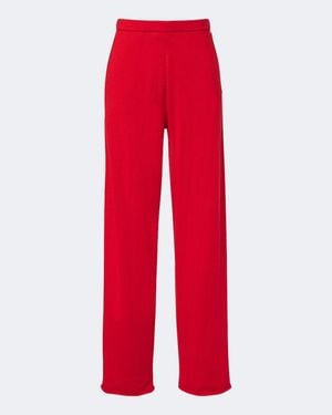Extreme Cashmere N°353 Relax Cotton And Cashmere Wide-Leg Trousers - Red