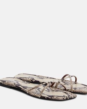 Paris Texas Biarritz Snake-Effect Leather Sandals - Natural