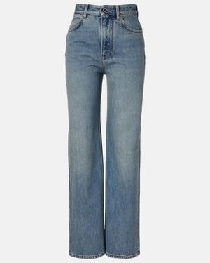 Loewe High-Rise Wide-Leg Jeans - Blue