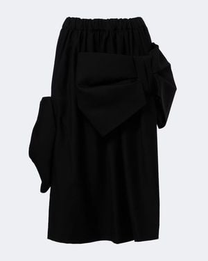 Noir Kei Ninomiya Bow-Detail Wool And Mohair Midi Skirt - Black