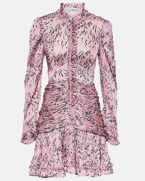 Rabanne Printed Ruched Minidress - Pink