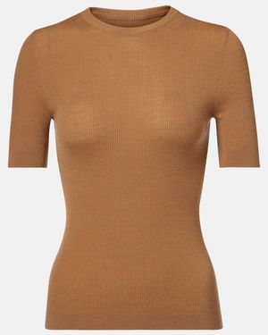 KHAITE Top Celina Aus Einem Wollgemisch - Braun