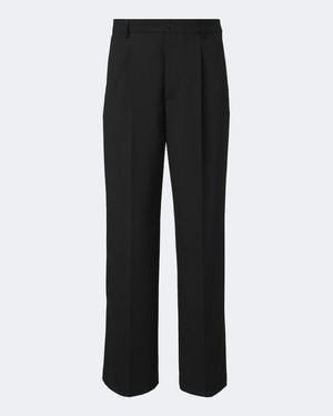 Dries Van Noten Pleated Wool Wide-Leg Trousers - Black