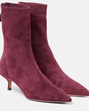 Aquazzura Montmartre Suede Ankle Boots - Purple