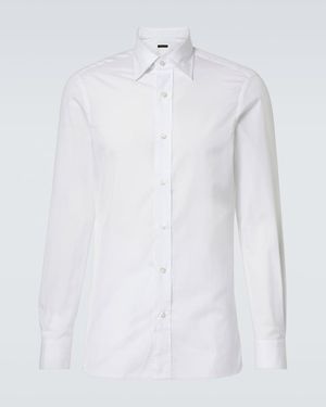 Rubinacci Camisa De Popelin De Algodon - Blanco