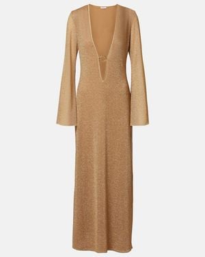 Oséree Lame Maxi Dress - Natural