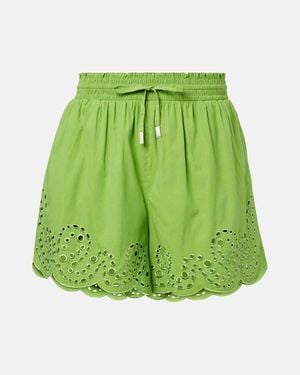 Jonathan Simkhai Amelie Broderie Anglaise Shorts - Green