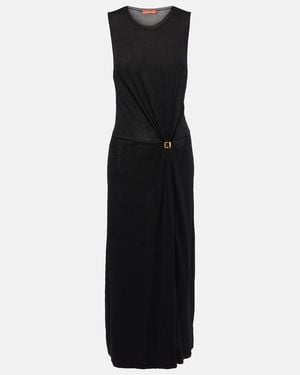 Altuzarra Saralien Gathered Jersey Midi Dress - Black