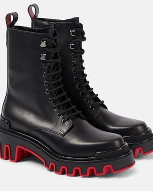 Christian Louboutin Dune Trott Alta Leather Platform Boots - Black