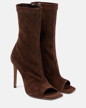 Paris Texas Amanda Suede Ankle Boots - Brown