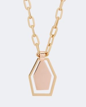 La DoubleJ Swinging Portal-Plated Necklace - Metallic