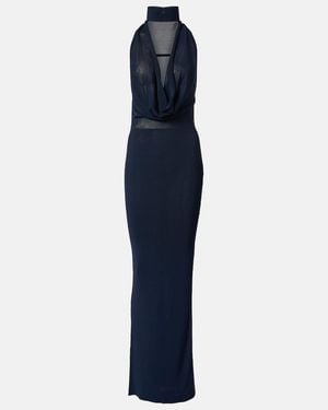 AYA MUSE Draped Halterneck Gown - Blue