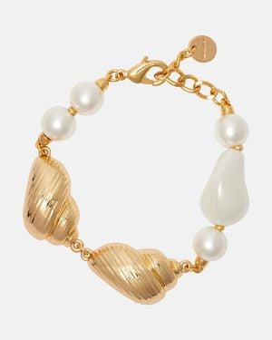 Self-Portrait Faux Pearl-Embellished Bracelet - Metallic