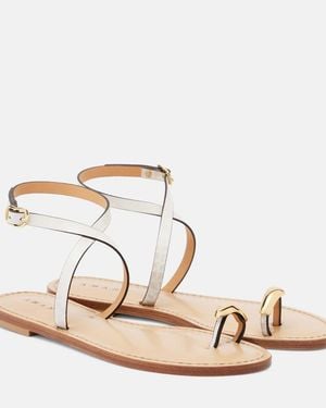 Amanu Kigali Embellished Leather Sandals - Metallic